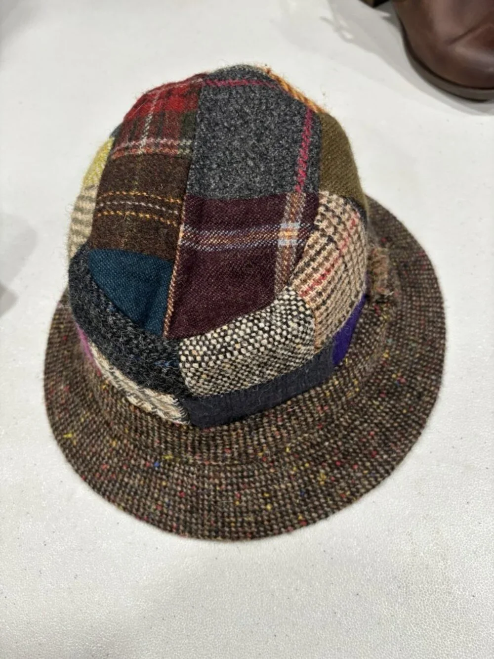 Hanna Hats Irish Walking Hat Patchwork Tweed Size M Donegal Handmade